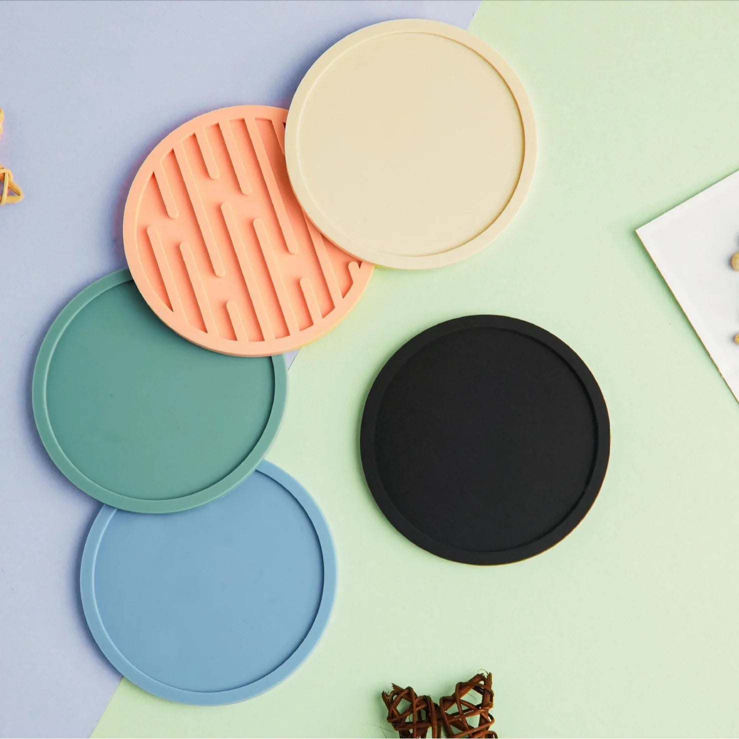 Silicone Colour Coasters (Set of 6)