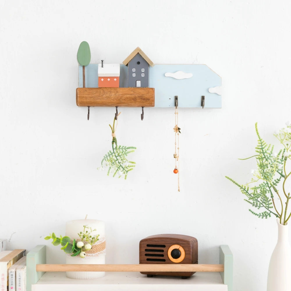 Wall Shelf & Key Hooks