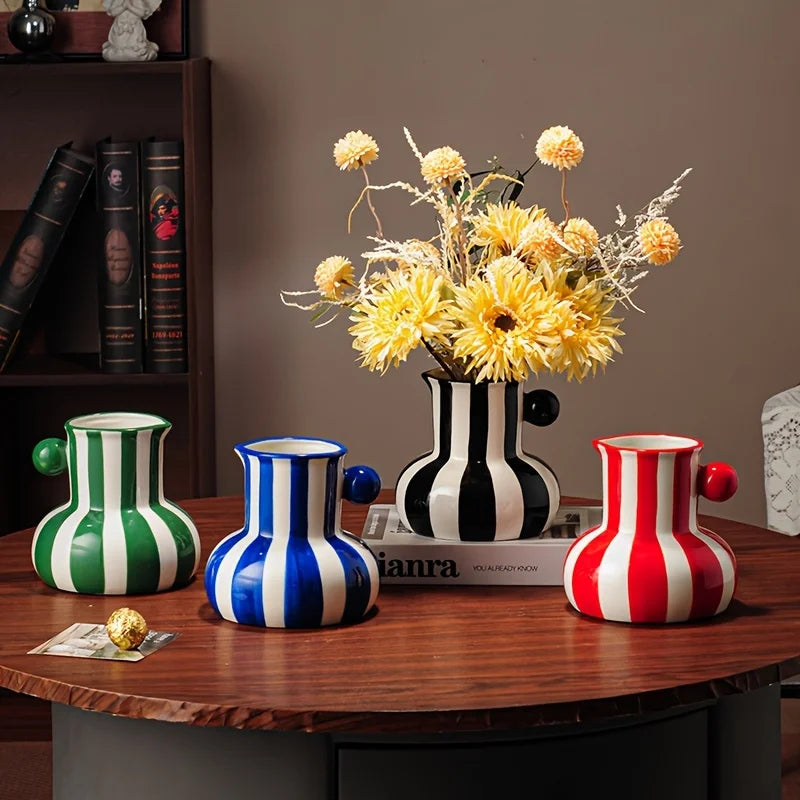 Striped Ceramic Vase