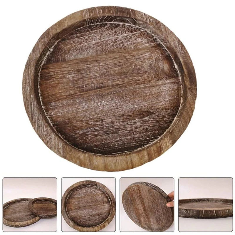 Round Wood Tray