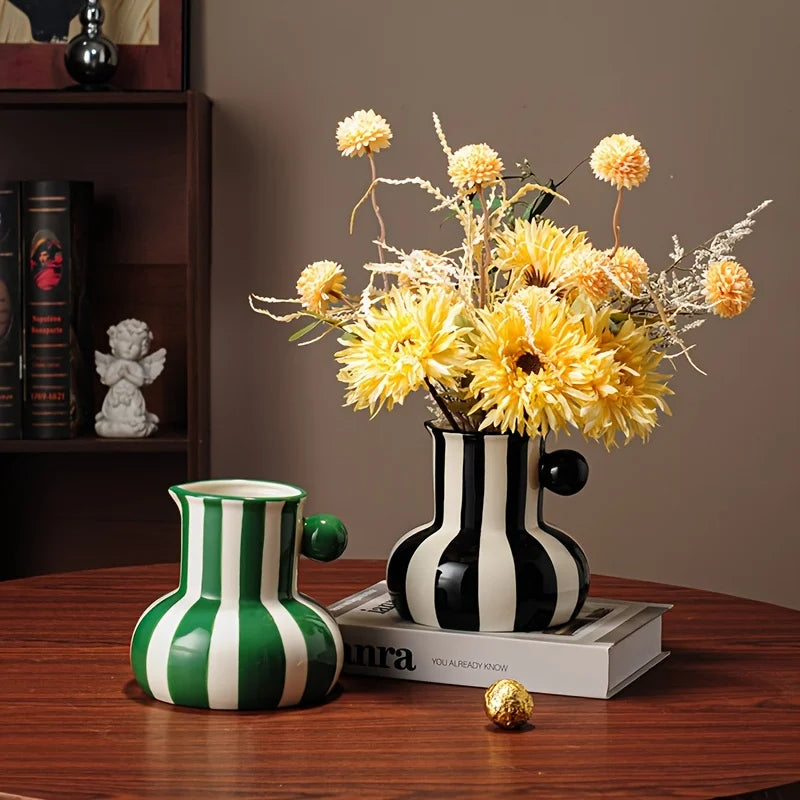 Striped Ceramic Vase