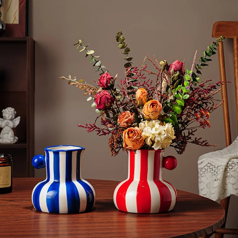Striped Ceramic Vase