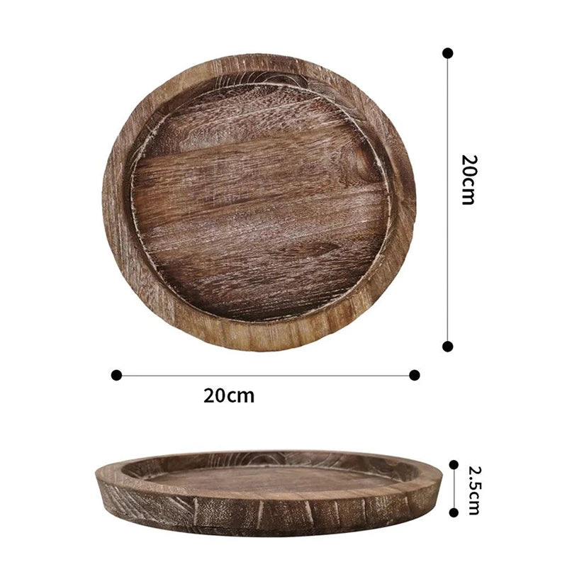 Round Wood Tray