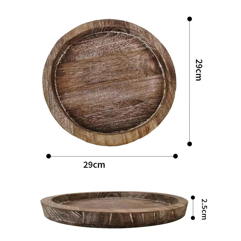 Round Wood Tray