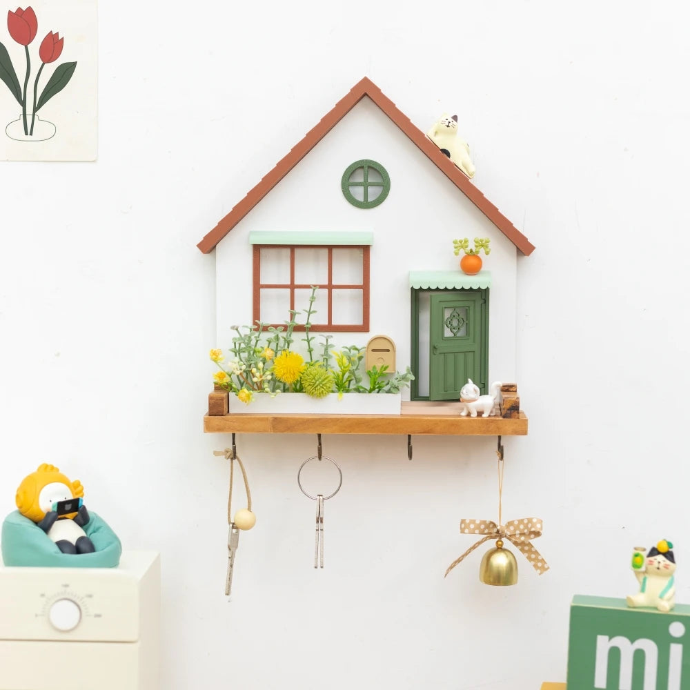 Wall Shelf & Key Hooks