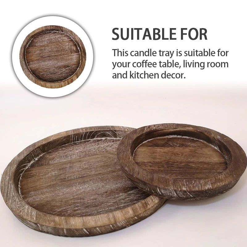 Round Wood Tray