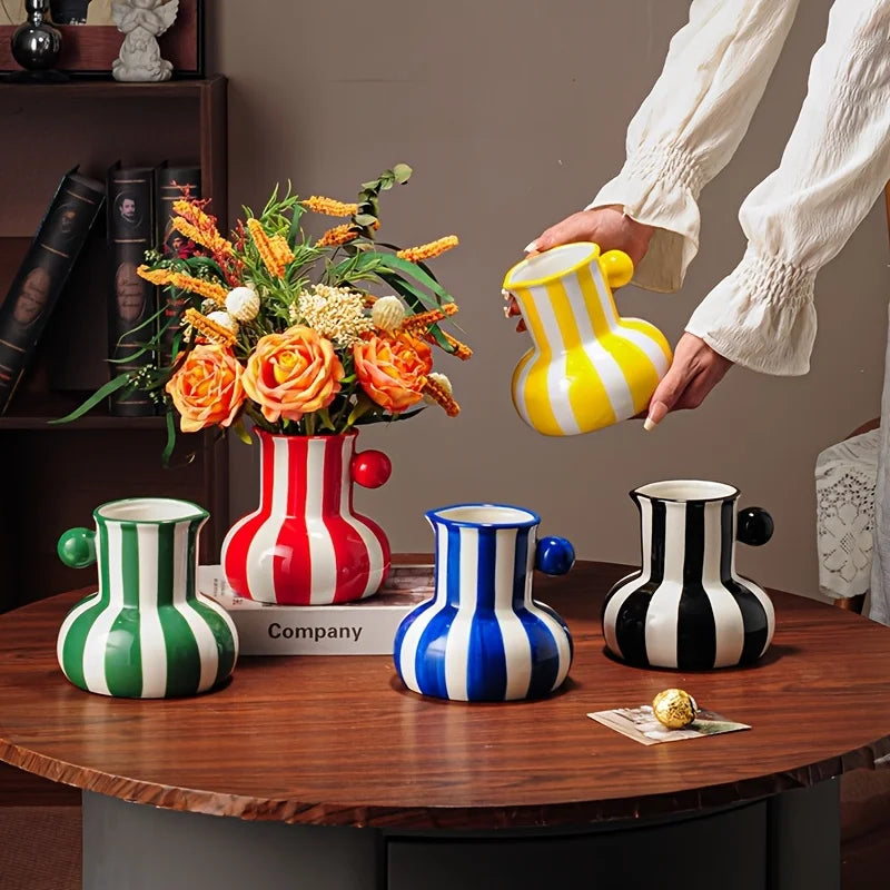 Striped Ceramic Vase